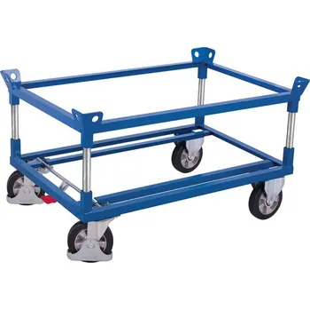 Plošinový vozík Podvozek pod nádoby a palety VARIOfit, 810 x 610 mm, výška 650 mm, nosnost 1200 kg