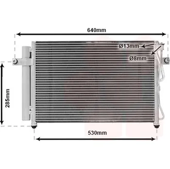 Klimatizace automobilu Kondenzátor, klimatizace VAN WEZEL 82005195