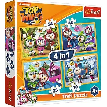 Puzzle Puzzle Trefl Top Wing: Ptačí kadeti, 35 + 48 + 54 + 70 dílky