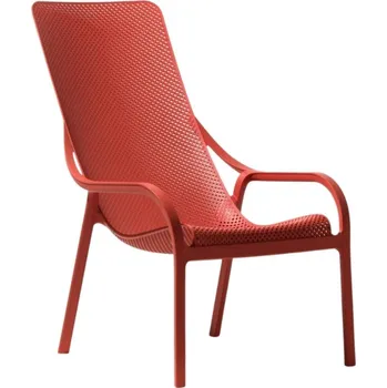 Nardi Červené plastové zahradní lounge křeslo Net