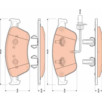 Brzdová destička Sada brzdových destiček, kotoučová brzda TRW GDB1811