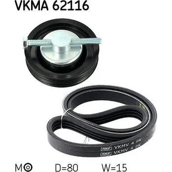 Sada žebrovaných klínových řemenů SKF VKMA 62116