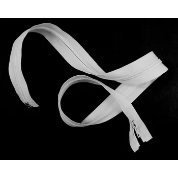 Zip Spirálový zip dělitelný, 75 cm, bílá, 1 ks