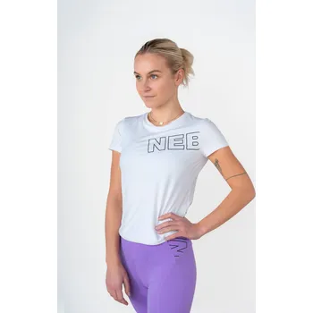 NEBBIA FIT Activewear funkční tričko s krátkým rukávem bílá XS