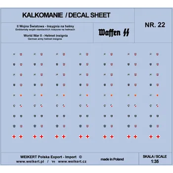 Plastikový model 1/35 German Helmet Insignia WWII - WAFFEN SS