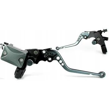 Brzda pro motocykl sada brzdová pumpa přední brzdy + páčka spojky kompl. šedé s držákem pro zrcátka