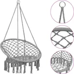 Závěsné houpací křeslo 80 x 120 cm šedé