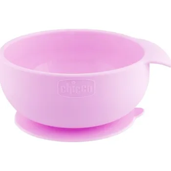 CHICCO Miska silikonová s přísavkou růžová 6m+