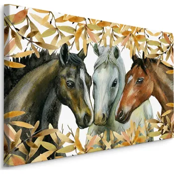 Obraz MyBestHome BOX Plátno Koně V Podzimním Listí Varianta: 30x20