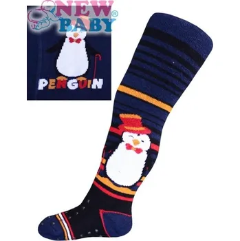 Punčocháče dětské froté s ABS na chodidlech a nártu - TUČŇÁK tmavě modré - vel.68-74