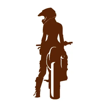 Samolepící dekorace SAMOLEPKA Motorkářka 002 levá (15 - hnědá) NA AUTO, NÁLEPKA, FÓLIE, POLEP, TUNING, VLASTNÍ TEXT, TISK, AUTOSAMOLEPKY.cz, POLEPY, OBRÁZEK, LOGO, SAMOLEPKY
