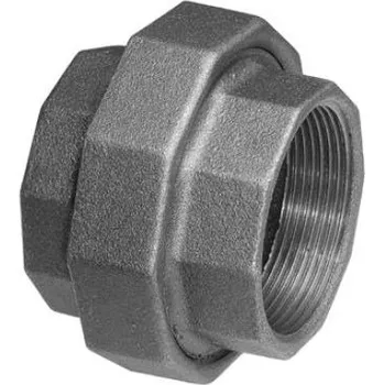 rozdělovač topení Ostatní výrobci Šroubení 330 1", na ploché těsnění, s vnitřními závity, voda/plyn, litina, černá