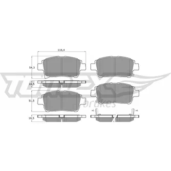 Brzdová destička Sada brzdových destiček, kotoučová brzda TOMEX Brakes TX 13-76