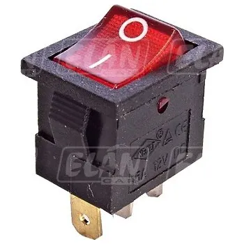 Auto elektroinstalace Vypínač kolébkový - obdélník červený