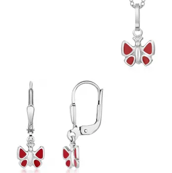 Souprava šperků SOFIA stříbrný set náušnice, přívěsek a řetízek SJ185190.200+SJ185181.200