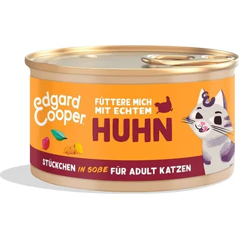 Krmivo pro kočku Edgard & Cooper lahodné kousky v omáčce, kuře z volného chovu 6 × 85 g