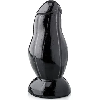 HardToys Super Saurus, velký černý vinylový anální kolík 22,5 x 6–10 cm