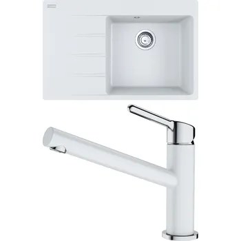 Granitový dřez Set Franke G233 (dřez CNG 611-78 TL/7 Bílá-led + baterie FC 3054.094 ORBIT Chrom/Bílá-led) 114.0650.837