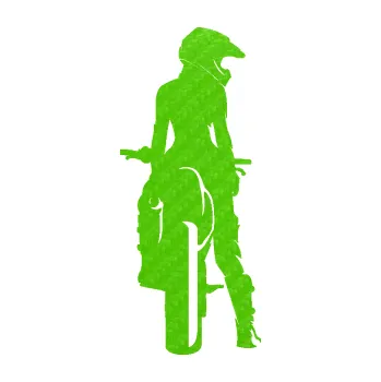 Samolepící dekorace SAMOLEPKA Motorkářka 002 pravá (58 - 3D karbon zelený kawasaki) NA AUTO, NÁLEPKA, FÓLIE, POLEP, TUNING, VLASTNÍ TEXT, TISK, AUTOSAMOLEPKY.cz, POLEPY, OBRÁZEK, LOGO, SAMOLEPKY