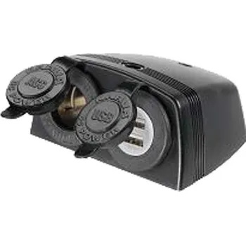Auto elektroinstalace CL zásuvka - dvojitá s panelem 1x CL + 1x USB