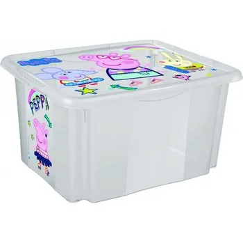 Úložný box Box na hračky plastový 24l - PRASÁTKO PEPA transparentní - Keeper