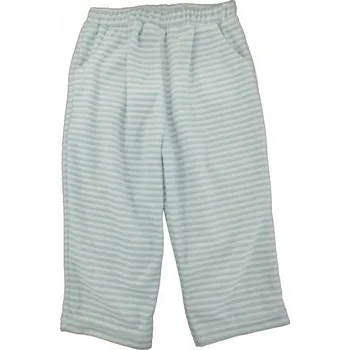 Kalhoty kojenecké samet - PROUŽKY tyrkysovo-bílé - vel.86