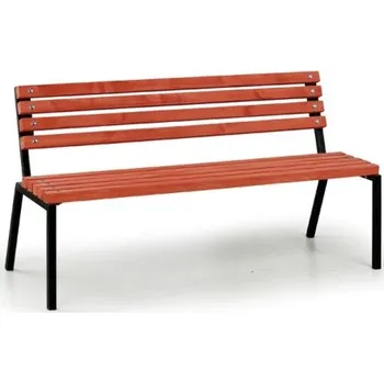 Zahradní lavice Venkovní stohovatelná lavice s opěradlem 150 cm kaštan