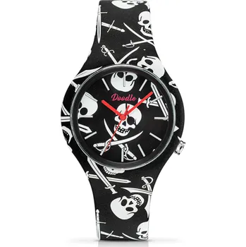 Hodinky DOODLE pánské hodinky Black Pirates Skull DO42007