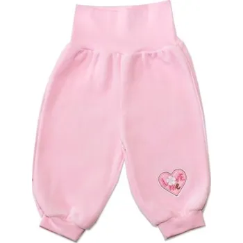 Kalhoty kojenecké samet - LOVE ME růžové - vel.68