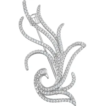 Brož SOFIA stříbrná brož páv se zirkony IS058SP002RHWH