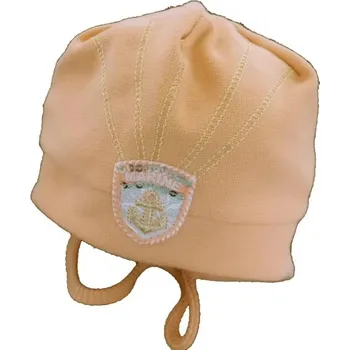 Kojenecká čepice Čepice kojenecká bavlna - KOTVA oranžová - vel.62