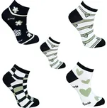 Emi Ross Dámské kotníkové ponožky Emiros - Srdíčka Emma ( 5 párů v balení ) Barva: Mix barva, Velikost: 35-38