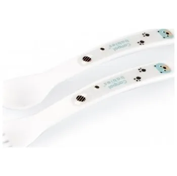 Příbor Dětský příbor plastový - MEDVÍDEK bílý - Canpol