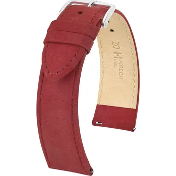 Řemínek na hodinky Kožený řemínek Hirsch Osiris Nubuk M 03433161-2, červený, teletina, délka M, Quick Release