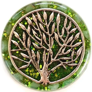 Orgonit magnet Zelený strom - avanturín, křišťál