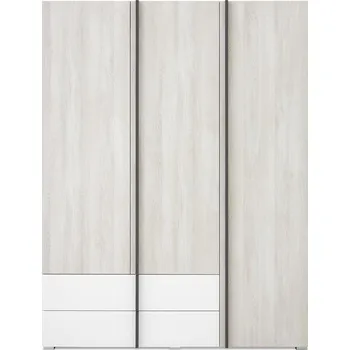 Šatní skříň REMO m | šatní skříň RM1 | 150 cm | s policemi a šatní tyčí | dub wilton bílý/bílá lux/antracit