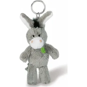 NICI Klíčenka plyšová 10 cm, osel se zeleným čtyřlístkem