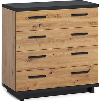 Komoda INES | komoda K4SZ | IN-02 | 90 cm | artisan/černá