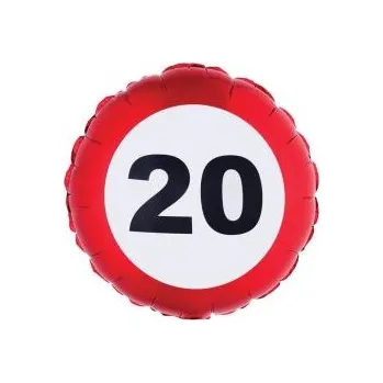 Balón foliový dopravní značka 20 let - 46 cm