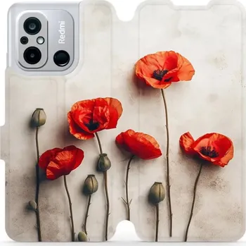 Pouzdro na mobilní telefon Flipové pouzdro Mobiwear - Xiaomi Redmi 12C - VP42S Vlčí máky (Knížkové flip pouzdro, obal, kryt na mobil Xiaomi Redmi 12C - VP42S Vlčí máky, materiál Umělá kůže + TPU - ochrana 360°, stojánek, silikonová vanička, magnetické zavírání)