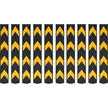 Dopravní zařízení Reflexní gumové ochranné profily na rohy 80 cm černé/žluté 10 ks