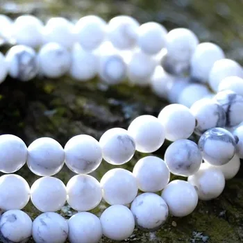 Drahý kámen Náhrdelník Magnezit, kuličky 6 mm