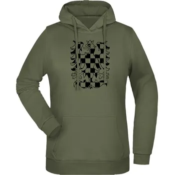 Dámská mikina Dámská mikina s kapucí MORAVSKÁ ORLICE - olivová