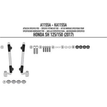 Kappa A1155AK montážní sada pro 1117AK pro HONDA SH 125i 150i (17-19) HONDA SH 125 rok 17-20
