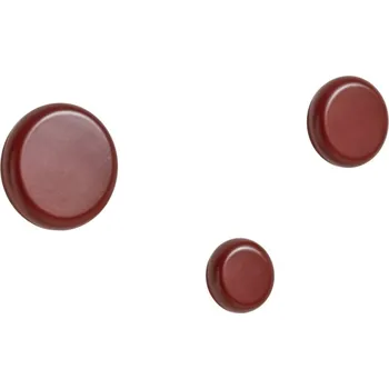 Věšák Set tří červených bukových nástěnných věšáků Kave Home Nadue