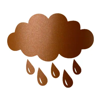 Samolepící dekorace Déšť 001 pravá mrak a kapky (44 - měděná metalíza) SAMOLEPKA NA AUTO, NÁLEPKA, FÓLIE, POLEP, TUNING, VLASTNÍ TEXT, TISK, AUTOSAMOLEPKY.cz, POLEPY, OBRÁZEK, LOGO, 3D STICKERS