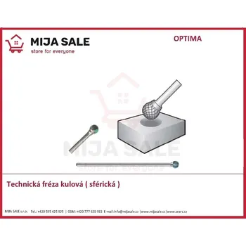 Fréza Technická fréza D0605S06 kulová ( sférická ) prodloužená verze 160 mm OPTIMA PRECISE ( OP