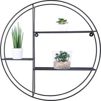 Drátěná police Olsen Spa Nástěnná drátěná polička, 53x53x12 cm, černá barva, KD02081782