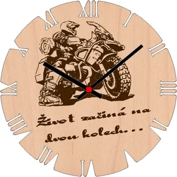 Hodiny VypálímTi.cz Nástěnné hodiny - Motorkář