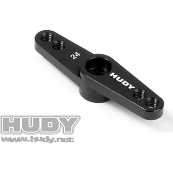 RC model auta HUDY ALU THROTTLE SERVO HORN - HITEC - OFFSET 2-HOLE M3 - 24T - expresní doprava